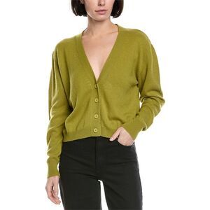 Brodie Cashmere Womens  Boxy Little Wool & Cashmere-Blend Cardigan, Green
